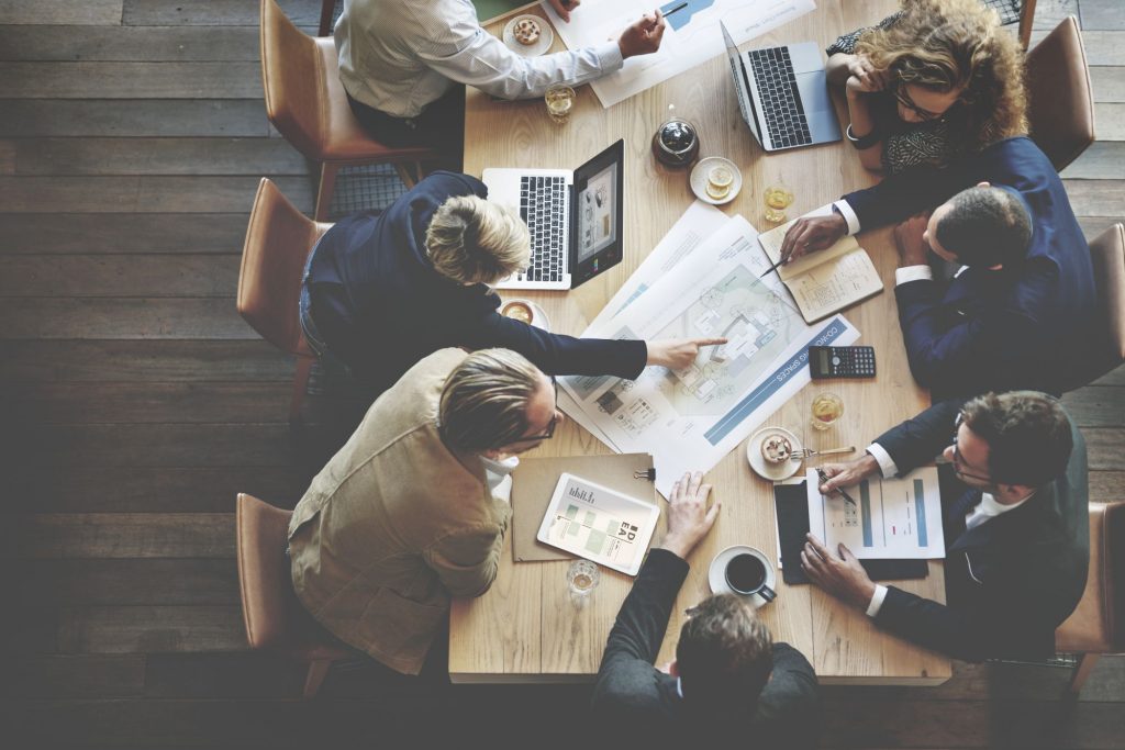 Top down view of meeting